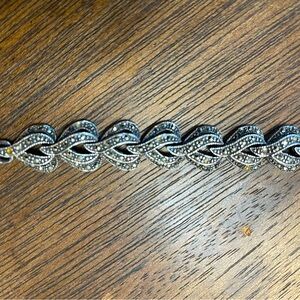 Judith Jack Marcasite Bracelet - Heart Shaped Link